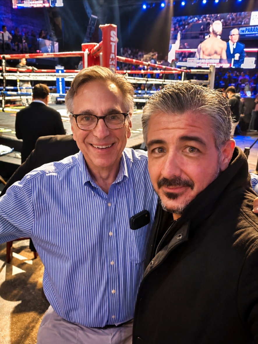 Biosphere team members ringside at a boxing event