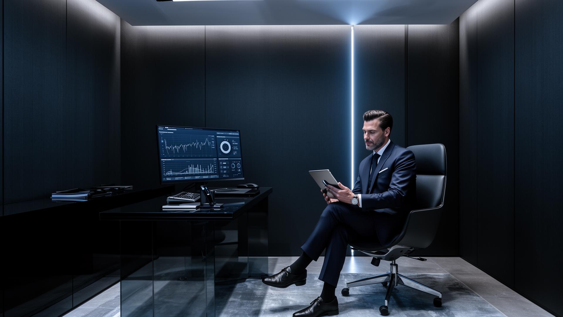 Physician and executive reviewing diagnostic results in a consultation room